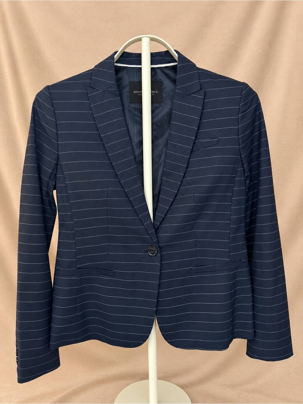 Banana Republic Navy Pinstripe Blazer